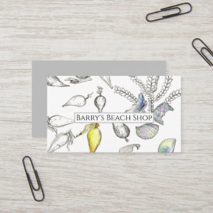 Ocean Beach Shells Sea Plants Kelp Seaweed Business Card