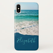 Ocean Beach Shore Personalized Blue Case-Mate iPhone Case (Back)