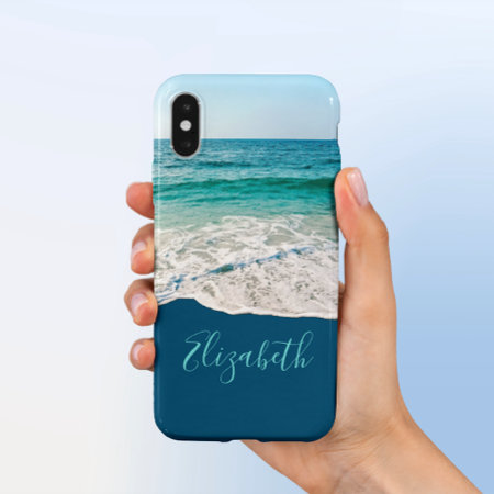 Ocean Beach Shore Personalized Blue Iphone Xs Case