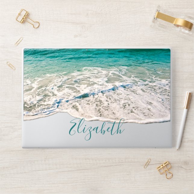 Ocean Beach Shore to Add Name HP Laptop Skin (Desk)