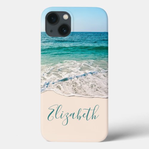 Ocean Beach Shore to Add Your Name iPhone 13 Case