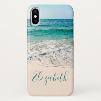 Ocean Beach Shore To Add Your Name Iphone Xs Case by ironydesignphotos at Zazzle