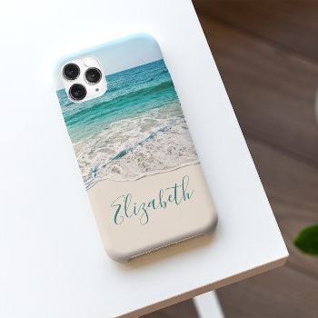Ocean Beach Shore To Add Your Name Case-mate Iphone 14 Case by ironydesignphotos at Zazzle