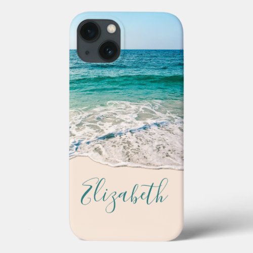 Ocean Beach Shore to Add Your Name iPhone 13 Case