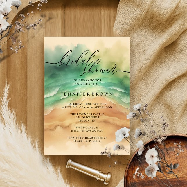 Ocean Beach Signature Summer Watercolor Invitation (Creator Uploaded)