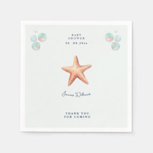 ocean beach starfish baby shower napkins