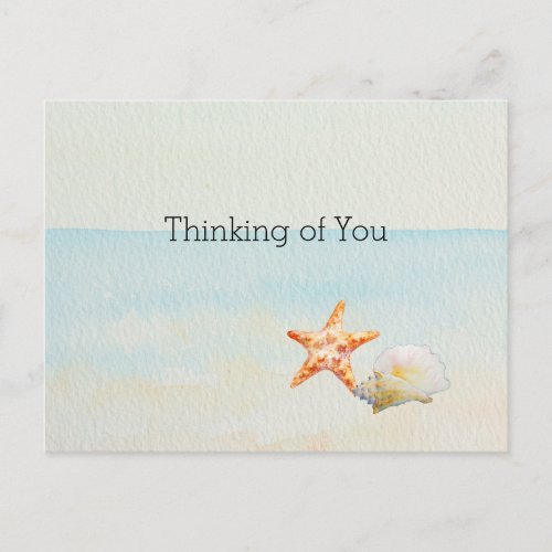 Ocean Beach Starfish Conch Shell     Postcard