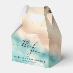 Ocean Beach Summer Party Calligraphy Thank You Favor Boxes