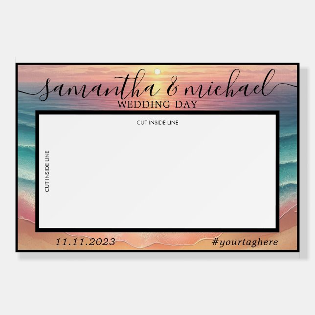 Ocean Beach Summer Party Photo Booth Selfie Frame Foam Board (Front)