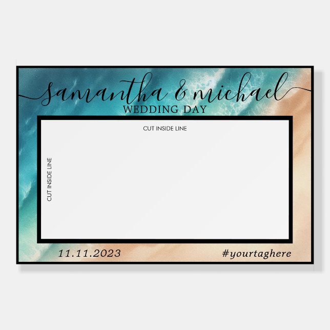 Ocean Beach Summer Party Photo Booth Selfie Frame Foam Board (Front)