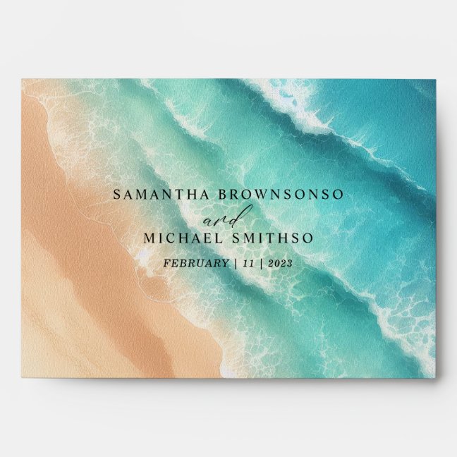 Ocean Beach Summer Party Wedding Mailing Envelope