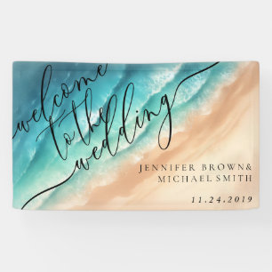 Ocean Beach Summer Party Welcome Wedding Banner