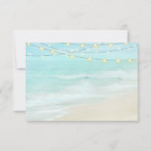 Ocean Beach Summer String Lights Wedding  RSVP Card (Back)