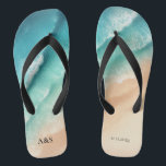 Ocean Beach SUMMER Watercolor Elegant Wedding Flip Flops<br><div class="desc">Ocean Beach SUMMER Watercolor Elegant Wedding</div>