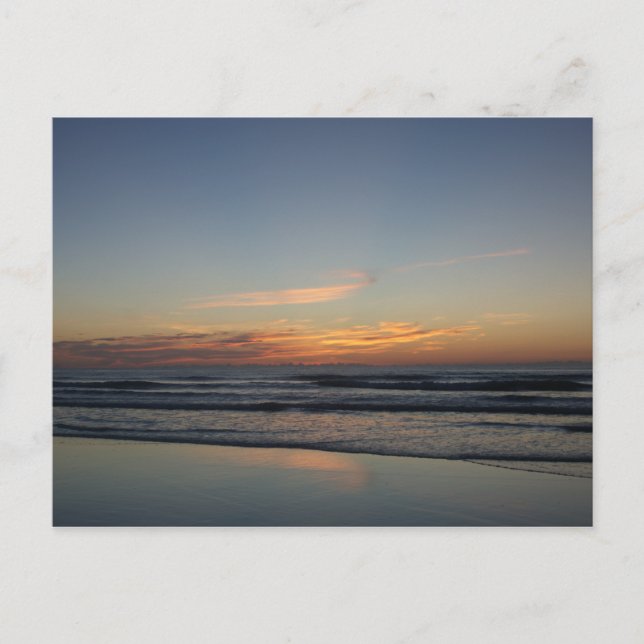 Ocean beach sunrise color photo postcard (Front)