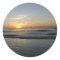 Ocean beach sunrise color photo stickers