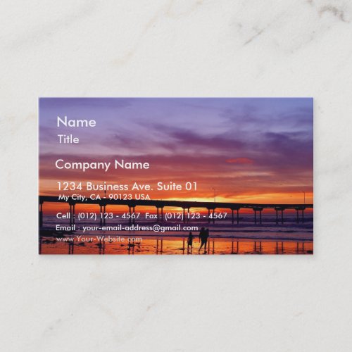Ocean Beach Sunset Business Card Templates