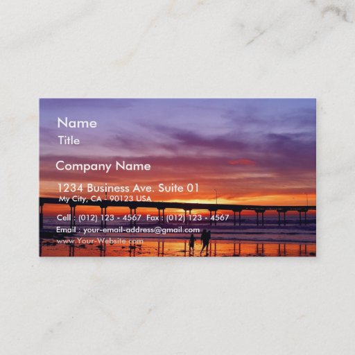 Customizable Ocean Beach Sunset Business Card Templates