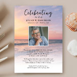Ocean Beach Sunset Celebration of Life Photo Invitation