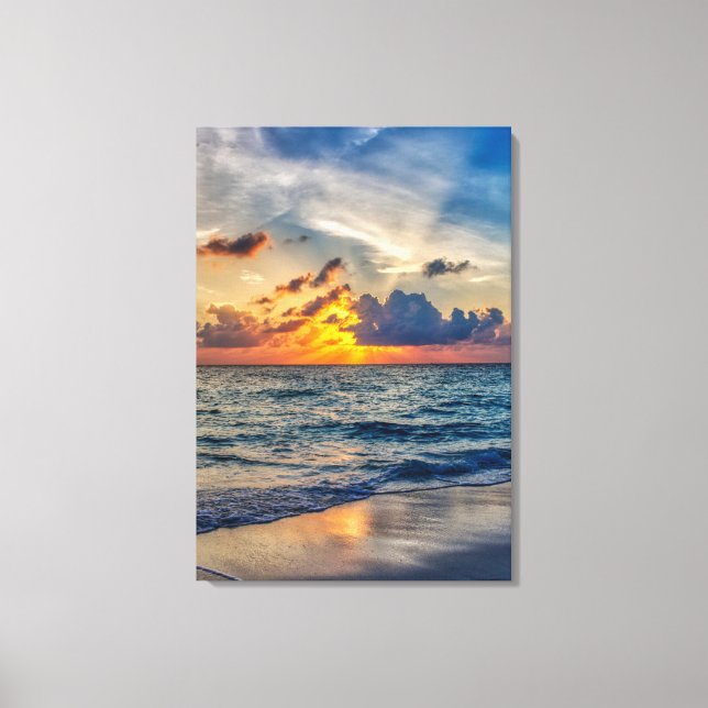 OCEAN BEACH SUNSET PRINT ON STRETCHED CANVAS (Front)