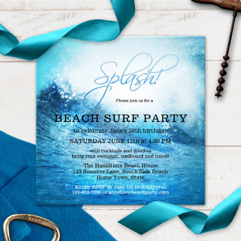 Ocean Beach Surf Summer Party Invitation by sunnysites at Zazzle
