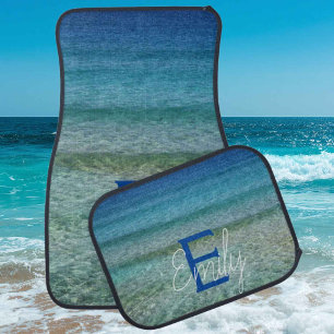 Ocean Beach Surfer Monogrammed Monogram Car Floor Mat