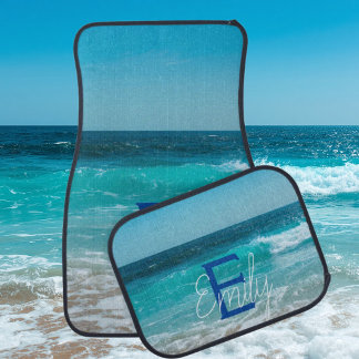 Ocean Beach Surfer Monogrammed Monogram Car Floor Mat