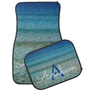 Ocean Beach Surfer Monogrammed Monogram Car Floor Mat