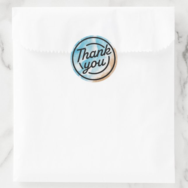 Ocean Beach Theme Thank You Sticker (Bag)