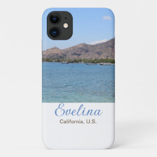ocean beach travel add name place city text nomad iPhone 11 case