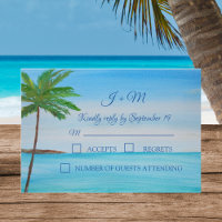Ocean Beach Tropical 50th Wedding Anniversary RSVP
