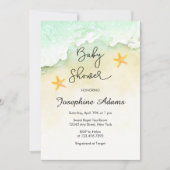 Ocean Beach Tropical Watercolor Baby Shower Invitation (Front)
