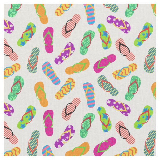 Flip Flop Pattern Fabric | Zazzle