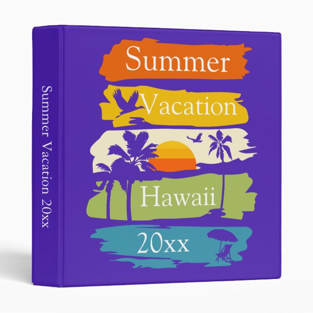 Ocean Beach Vacation Photo Album 3 Ring Binder (Front/Spine)