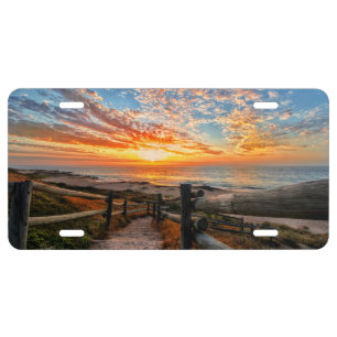 Ocean Beach View Tropical Sunset Paradise Dream License Plate
