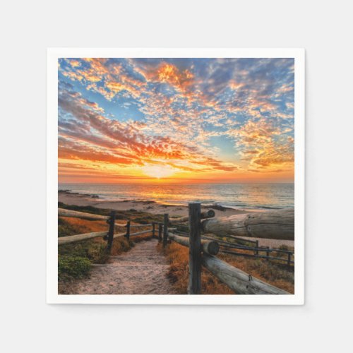 Ocean Beach View Tropical Sunset Paradise Dream Napkins