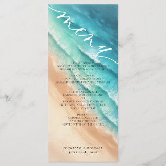 Ocean Beach Watercolor Elegant Menu