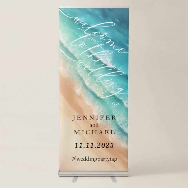 Ocean Beach Watercolor Signature Retractable Banner