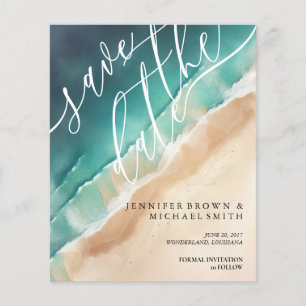 Ocean Beach Watercolor Summer Wedding Flyer