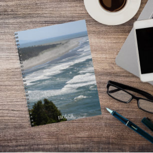Ocean Beach Waves Coastline Seascape Notebook
