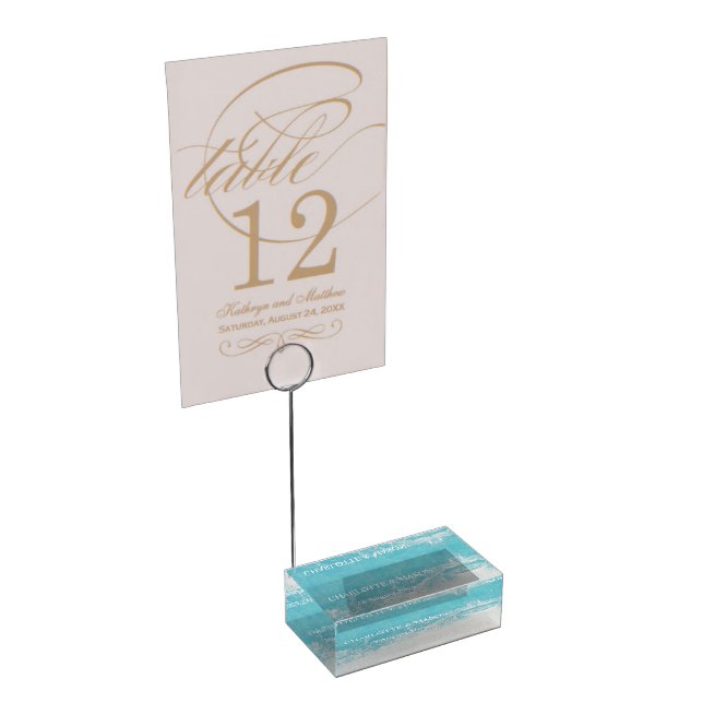 Ocean Beach Wedding Customized  Place Card Holder (Corner)