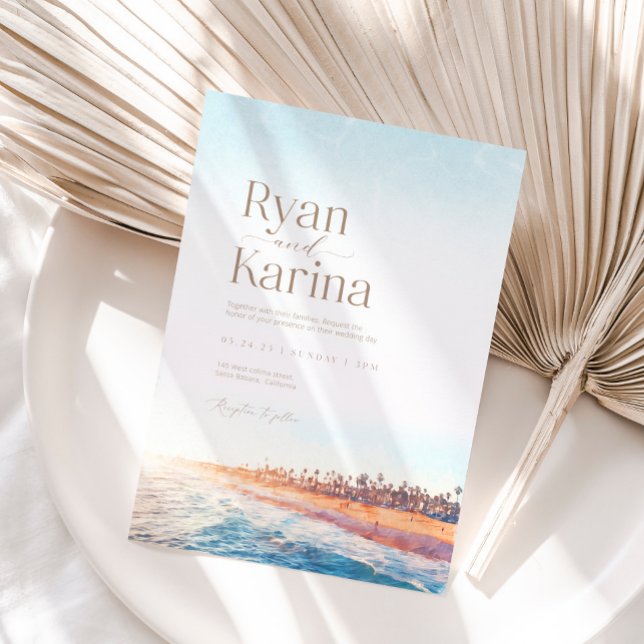 Ocean Beach Wedding Invitation, Coastal Sea invite (Creator Uploaded)