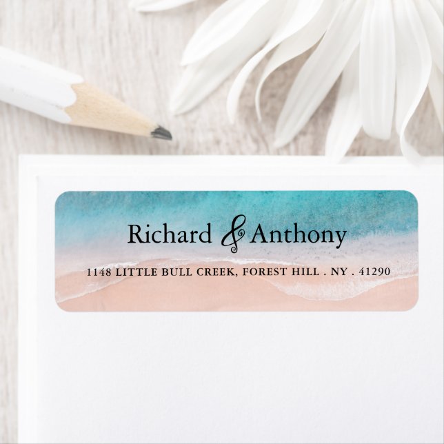 Ocean Beach Wedding Label (Insitu)