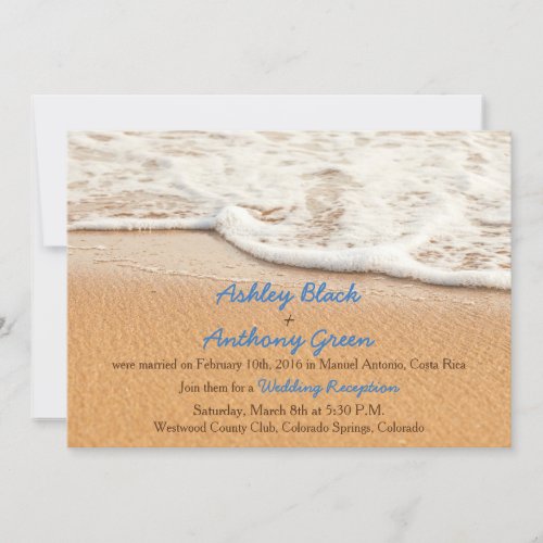 Ocean Beach Wedding Reception Only Invitation