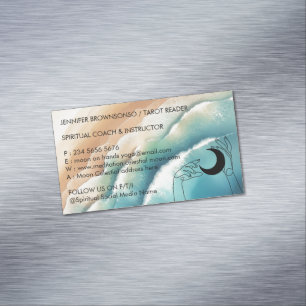Ocean Beach Yoga Reiki Celestial Hand Business Card Magnet