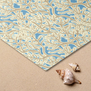 Ocean Beige & Blue Coral Reef Tissue Paper