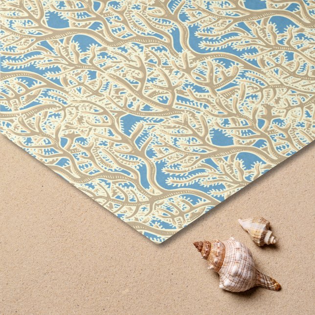 Ocean Beige & Blue Coral Reef Tissue Paper (Coral Reef Tissue)