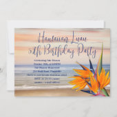 Ocean Bird-of-paradise Luau Birthday Party Invitation (Front)