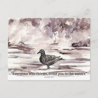 Ocean Bird Scripture Isaiah 55 1 Prayer Card