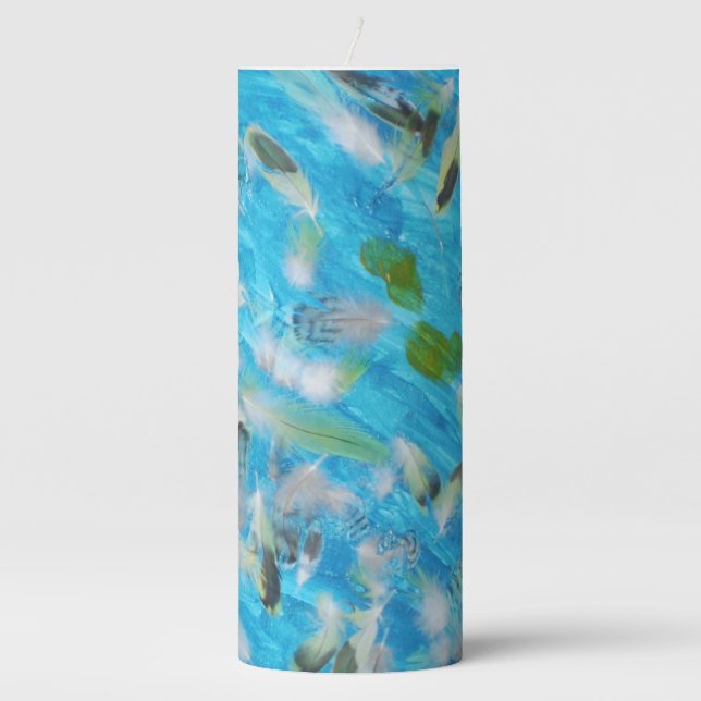 Ocean Birds  Pillar Candle (Front)